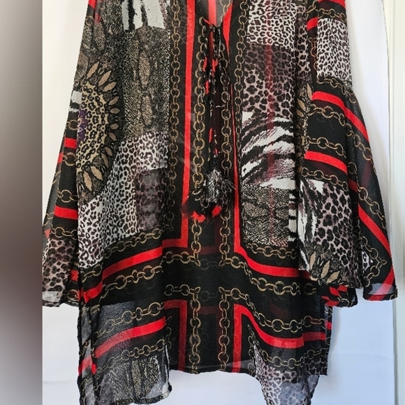 Violet Kay Tops - Violet Sky Multicolor Blouse Long Sleeve